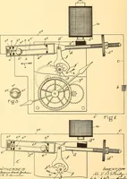 An illustration from U.S. patents covering time keeping mechanisms (1892)