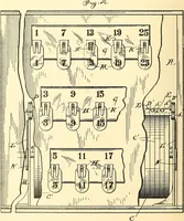 An illustration from U.S. patents covering time keeping mechanisms (1892)