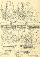 An illustration from U.S. patents covering time keeping mechanisms (1892)