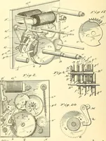 An illustration from U.S. patents covering time keeping mechanisms (1892)
