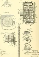 An illustration from U.S. patents covering time keeping mechanisms (1892)