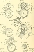 An illustration from U.S. patents covering time keeping mechanisms (1892)
