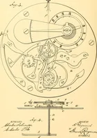 An illustration from U.S. patents covering time keeping mechanisms (1892)