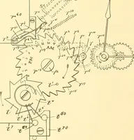 An illustration from U.S. patents covering time keeping mechanisms (1892)