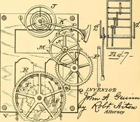 An illustration from U.S. patents covering time keeping mechanisms (1892)