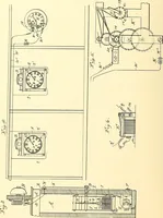 An illustration from U.S. patents covering time keeping mechanisms (1892)