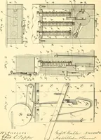An illustration from U.S. patents covering time keeping mechanisms (1892)