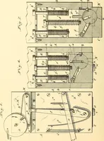 An illustration from U.S. patents covering time keeping mechanisms (1892)