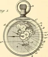 An illustration from U.S. patents covering time keeping mechanisms (1892)