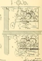 An illustration from U.S. patents covering time keeping mechanisms (1892)
