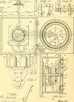 An illustration from U.S. patents covering time keeping mechanisms (1892)
