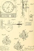 An illustration from U.S. patents covering time keeping mechanisms (1892)