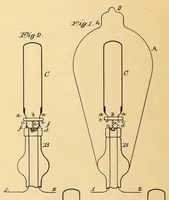 An illustration from U.S. patents issued to Thomas A. Edison from 1883-88 (1900)