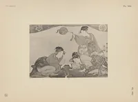An illustration from Utamaro : estampes japonaises tirées des collections de mm. Bing, Bouasse-Lebel, Bullier [et al.] et exposée au Musée des arts décoratifs en janvier 1912. Catalogue (1912)