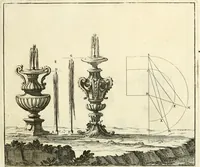 An illustration from Utilissimo trattato dell'acque correnti : diviso in tre libri : nel quale si notificano le misure, ed esperienze di esse : i giuochi, e scherzi, li quali per mezzo dell'aria, e del fuoco, vengono operati dall'acqua : con diversi necessarii ammaestramenti intorno al modo di far condotti, fistole, bottini, ed altro, per condurre l'acque ne' luoghi destinati : con una esatta notizia di tutto quello, ch'è stato operato intorno alla conduttura dell' acqua di Bracciano (1696)