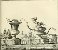 Picture 128 of 207 from Utilissimo trattato dell'acque correnti : diviso in tre libri : nel quale si notificano le misure, ed esperienze di esse : i giuochi, e scherzi, li quali per mezzo dell'aria, e del fuoco, vengono operati dall'acqua : con diversi necessarii ammaestramenti intorno al modo di far condotti, fistole, bottini, ed altro, per condurre l'acque ne' luoghi destinati : con una esatta notizia di tutto quello, ch'è stato operato intorno alla conduttura dell' acqua di Bracciano (1696), leaf 136