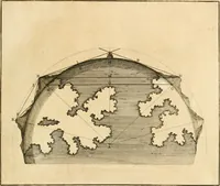 An illustration from Utilissimo trattato dell'acque correnti : diviso in tre libri : nel quale si notificano le misure, ed esperienze di esse : i giuochi, e scherzi, li quali per mezzo dell'aria, e del fuoco, vengono operati dall'acqua : con diversi necessarii ammaestramenti intorno al modo di far condotti, fistole, bottini, ed altro, per condurre l'acque ne' luoghi destinati : con una esatta notizia di tutto quello, ch'è stato operato intorno alla conduttura dell' acqua di Bracciano (1696)