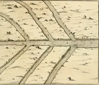 An illustration from Utilissimo trattato dell'acque correnti : diviso in tre libri : nel quale si notificano le misure, ed esperienze di esse : i giuochi, e scherzi, li quali per mezzo dell'aria, e del fuoco, vengono operati dall'acqua : con diversi necessarii ammaestramenti intorno al modo di far condotti, fistole, bottini, ed altro, per condurre l'acque ne' luoghi destinati : con una esatta notizia di tutto quello, ch'è stato operato intorno alla conduttura dell' acqua di Bracciano (1696)