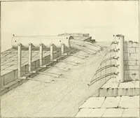 An illustration from Utilissimo trattato dell'acque correnti : diviso in tre libri : nel quale si notificano le misure, ed esperienze di esse : i giuochi, e scherzi, li quali per mezzo dell'aria, e del fuoco, vengono operati dall'acqua : con diversi necessarii ammaestramenti intorno al modo di far condotti, fistole, bottini, ed altro, per condurre l'acque ne' luoghi destinati : con una esatta notizia di tutto quello, ch'è stato operato intorno alla conduttura dell' acqua di Bracciano (1696)