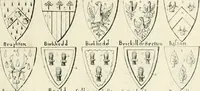 An illustration from The vale-royall of England, or, The county palatine of Chester illustrated : wherein is contained a geographical and historical description of that famous county, with all its hundreds and seats of the nobility, gentry, and freeholders, its rivers, towns, castles, buildings ancient and modern : adorned with maps and prospects, and the coats of arms belonging to every individual family of the whole county (1656)