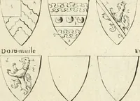An illustration from The vale-royall of England, or, The county palatine of Chester illustrated : wherein is contained a geographical and historical description of that famous county, with all its hundreds and seats of the nobility, gentry, and freeholders, its rivers, towns, castles, buildings ancient and modern : adorned with maps and prospects, and the coats of arms belonging to every individual family of the whole county (1656)