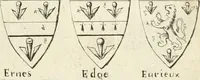 An illustration from The vale-royall of England, or, The county palatine of Chester illustrated : wherein is contained a geographical and historical description of that famous county, with all its hundreds and seats of the nobility, gentry, and freeholders, its rivers, towns, castles, buildings ancient and modern : adorned with maps and prospects, and the coats of arms belonging to every individual family of the whole county (1656)
