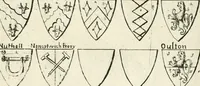 An illustration from The vale-royall of England, or, The county palatine of Chester illustrated : wherein is contained a geographical and historical description of that famous county, with all its hundreds and seats of the nobility, gentry, and freeholders, its rivers, towns, castles, buildings ancient and modern : adorned with maps and prospects, and the coats of arms belonging to every individual family of the whole county (1656)