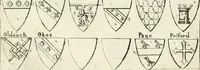 An illustration from The vale-royall of England, or, The county palatine of Chester illustrated : wherein is contained a geographical and historical description of that famous county, with all its hundreds and seats of the nobility, gentry, and freeholders, its rivers, towns, castles, buildings ancient and modern : adorned with maps and prospects, and the coats of arms belonging to every individual family of the whole county (1656)