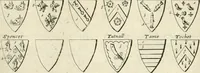 An illustration from The vale-royall of England, or, The county palatine of Chester illustrated : wherein is contained a geographical and historical description of that famous county, with all its hundreds and seats of the nobility, gentry, and freeholders, its rivers, towns, castles, buildings ancient and modern : adorned with maps and prospects, and the coats of arms belonging to every individual family of the whole county (1656)