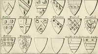 An illustration from The vale-royall of England, or, The county palatine of Chester illustrated : wherein is contained a geographical and historical description of that famous county, with all its hundreds and seats of the nobility, gentry, and freeholders, its rivers, towns, castles, buildings ancient and modern : adorned with maps and prospects, and the coats of arms belonging to every individual family of the whole county (1656)