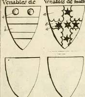 An illustration from The vale-royall of England, or, The county palatine of Chester illustrated : wherein is contained a geographical and historical description of that famous county, with all its hundreds and seats of the nobility, gentry, and freeholders, its rivers, towns, castles, buildings ancient and modern : adorned with maps and prospects, and the coats of arms belonging to every individual family of the whole county (1656)
