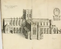 An illustration from The vale-royall of England, or, The county palatine of Chester illustrated : wherein is contained a geographical and historical description of that famous county, with all its hundreds and seats of the nobility, gentry, and freeholders, its rivers, towns, castles, buildings ancient and modern : adorned with maps and prospects, and the coats of arms belonging to every individual family of the whole county (1656)