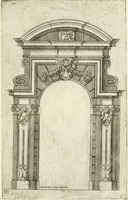 An illustration from Vari disegni de arghitettura ornati de porte (1619)