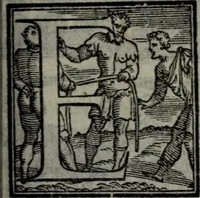 An illustration from Varii componimenti di M. Hort. Lando, nvovamenti venvti in lvce : Quesiti amorosi, con le risposte. Dialogo intitolato Ulisse. Ragionamento occorso tra un cavalliere, & un'huomo soletario. Alcune novelle. Alcune favole. Alcuni scroppoli, che sogliono occorrere nella cottidiana nostra lingua (1552)