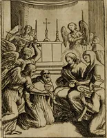 An illustration from Varii, e veri ritratti della morte : disegnati in immagini, ed espressi in essempij al peccatore duro di cuore (1675)