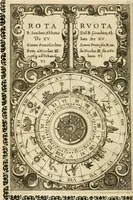 An illustration from Vaticinia, sev, Praedictiones illvstrivm virorvm : sex rotis aere incisis compraensa : de successione Summ. Pontificis Rom., cum declarationibus et annotationibus Hieronymi Ioannini = Vaticini, overo, Predittioni d'hvomini illvstri : comprese in sei rvote intagliate in rame : della successione de i Sommi Pont. Rom., con le dichiarationi et annotationi di Hieronimo Gioanini (1600)