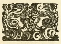 An illustration from Vaticinia, sev, Praedictiones illvstrivm virorvm : sex rotis aere incisis compraensa : de successione Summ. Pontificis Rom., cum declarationibus et annotationibus Hieronymi Ioannini = Vaticini, overo, Predittioni d'hvomini illvstri : comprese in sei rvote intagliate in rame : della successione de i Sommi Pont. Rom., con le dichiarationi et annotationi di Hieronimo Gioanini (1600)