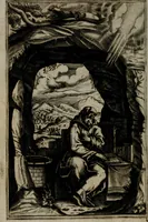 Picture 8 of 52 from Vaticinia, siue Prophetiae abbatis Ioachimi & Anselmi episcopi Marsicani : cum imaginibus aere incisis, correctione et pulcritudine, plurium manuscriptorum exemplariu[m] op[er]e, et uariaru[m] imaginu[m] tabulis, et delineationibu[s], alijs ante hac impressis longè praestantiora : quibus Rota, et Oraculum turcicum maxime considerationis adiecta sunt : vnà cum praefatione, et adnotationibus Paschalini Regiselmi = Vaticinii, ouero Profetie dell'abbate Gioachino, & di Anselmo vescouo di Marsico : con l'imagini intagliate in rame, di correttione, et uaghezza maggiore, che gl'atri sin' hora stampati, per l'aggiuto di molti exemplari scritti à penna, et per le pitture, et disegni di uarie imagini : à qualli è aggionta una Ruota, et un' oracolo Turchesco di grandissima co[n]sideratione : insieme con la prefatione, et annotationi di Pasqualino Regiselmo (1589), leaf 27