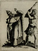 Picture 15 of 52 from Vaticinia, siue Prophetiae abbatis Ioachimi & Anselmi episcopi Marsicani : cum imaginibus aere incisis, correctione et pulcritudine, plurium manuscriptorum exemplariu[m] op[er]e, et uariaru[m] imaginu[m] tabulis, et delineationibu[s], alijs ante hac impressis longè praestantiora : quibus Rota, et Oraculum turcicum maxime considerationis adiecta sunt : vnà cum praefatione, et adnotationibus Paschalini Regiselmi = Vaticinii, ouero Profetie dell'abbate Gioachino, & di Anselmo vescouo di Marsico : con l'imagini intagliate in rame, di correttione, et uaghezza maggiore, che gl'atri sin' hora stampati, per l'aggiuto di molti exemplari scritti à penna, et per le pitture, et disegni di uarie imagini : à qualli è aggionta una Ruota, et un' oracolo Turchesco di grandissima co[n]sideratione : insieme con la prefatione, et annotationi di Pasqualino Regiselmo (1589), leaf 41