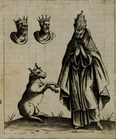 Picture 33 of 52 from Vaticinia, siue Prophetiae abbatis Ioachimi & Anselmi episcopi Marsicani : cum imaginibus aere incisis, correctione et pulcritudine, plurium manuscriptorum exemplariu[m] op[er]e, et uariaru[m] imaginu[m] tabulis, et delineationibu[s], alijs ante hac impressis longè praestantiora : quibus Rota, et Oraculum turcicum maxime considerationis adiecta sunt : vnà cum praefatione, et adnotationibus Paschalini Regiselmi = Vaticinii, ouero Profetie dell'abbate Gioachino, & di Anselmo vescouo di Marsico : con l'imagini intagliate in rame, di correttione, et uaghezza maggiore, che gl'atri sin' hora stampati, per l'aggiuto di molti exemplari scritti à penna, et per le pitture, et disegni di uarie imagini : à qualli è aggionta una Ruota, et un' oracolo Turchesco di grandissima co[n]sideratione : insieme con la prefatione, et annotationi di Pasqualino Regiselmo (1589), leaf 79