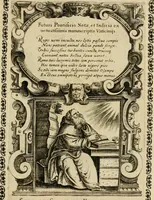 An illustration from Vaticinia, siue, Prophetiae abbatis Joachimi & Anselmi episcopi Marsicani : cum imaginibus aere incisis, correctione et pulcritudine, plurium manuscriptorum exemplariu op[er]e ... : qvibvs rota et oraculum turcicum maxime considerationis adiecta sunt : vna cum praefatione et adnotationibus Paschalini Regiselmi = Vaticinii, ouero, Profetie dell'abbate Gioachino & di Anselmo vescovo di Marsico .. (1589)