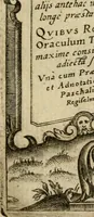 An illustration from Vaticinia, siue, Prophetiae abbatis Joachimi & Anselmi episcopi Marsicani : cum imaginibus aere incisis, correctione et pulcritudine, plurium manuscriptorum exemplariu op[er]e ... : qvibvs rota et oraculum turcicum maxime considerationis adiecta sunt : vna cum praefatione et adnotationibus Paschalini Regiselmi = Vaticinii, ouero, Profetie dell'abbate Gioachino & di Anselmo vescovo di Marsico .. (1589)