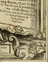 An illustration from Vaticinia, siue, Prophetiae abbatis Joachimi & Anselmi episcopi Marsicani : cum imaginibus aere incisis, correctione et pulcritudine, plurium manuscriptorum exemplariu op[er]e ... : qvibvs rota et oraculum turcicum maxime considerationis adiecta sunt : vna cum praefatione et adnotationibus Paschalini Regiselmi = Vaticinii, ouero, Profetie dell'abbate Gioachino & di Anselmo vescovo di Marsico .. (1589)