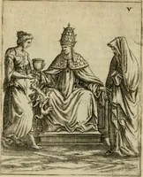 Picture 18 of 54 from Vaticinia, siue, Prophetiae abbatis Joachimi & Anselmi episcopi Marsicani : cum imaginibus aere incisis, correctione et pulcritudine, plurium manuscriptorum exemplariu op[er]e ... : qvibvs rota et oraculum turcicum maxime considerationis adiecta sunt : vna cum praefatione et adnotationibus Paschalini Regiselmi = Vaticinii, ouero, Profetie dell'abbate Gioachino & di Anselmo vescovo di Marsico .. (1589), leaf 45