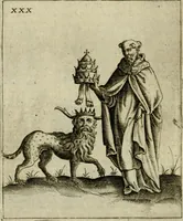 Picture 43 of 54 from Vaticinia, siue, Prophetiae abbatis Joachimi & Anselmi episcopi Marsicani : cum imaginibus aere incisis, correctione et pulcritudine, plurium manuscriptorum exemplariu op[er]e ... : qvibvs rota et oraculum turcicum maxime considerationis adiecta sunt : vna cum praefatione et adnotationibus Paschalini Regiselmi = Vaticinii, ouero, Profetie dell'abbate Gioachino & di Anselmo vescovo di Marsico .. (1589), leaf 97