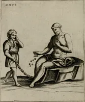 An illustration from Vaticinia, siue Prophetiae Abbatis Ioachimi, & Anselmi Episcopi Marsicani : cum imaginibus aere incisis, correctione, et pulcritudine, plurium manuscriptorum exemplariu[m] op[er]e, et uariu[m] imaginu[m] tabulis, et delineationibu[s] alijs antehac impressis longè praestantiora; quibus rota, et oraculum Turcicum maxime considerationis adiecta sunt (1600)