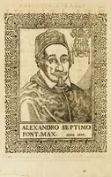 An illustration from Vera et esattissima relatione del trionfal possesso della Santita di n. s. Alessandro VII. alla sacrosanta Basilica Lateranense, seguito li 9. maggio 1655 : con ragguaglio pieno delli apparati, inscrittioni, et ceremonie fatte nella detta Basilica, e nomi della maggior parte de' signori titolati, che iui interuennero (1655)