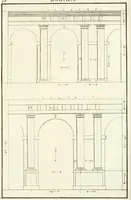 An illustration from Verhandeling over de bouwkunde : met de noodige aanmerkingen en waarneemingen (1781)