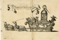 An illustration from Veridico racconto dell' origine, progressi e miracoli della Madonna di Reggio : con la descrittione d'alcune solennità, e del tempio : dichiarandosi le di lui pitture e sculture, e nominandosi gl' autori di quelle (1666)