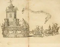 An illustration from Veridico racconto dell' origine, progressi e miracoli della Madonna di Reggio : con la descrittione d'alcune solennità, e del tempio : dichiarandosi le di lui pitture e sculture, e nominandosi gl' autori di quelle (1666)